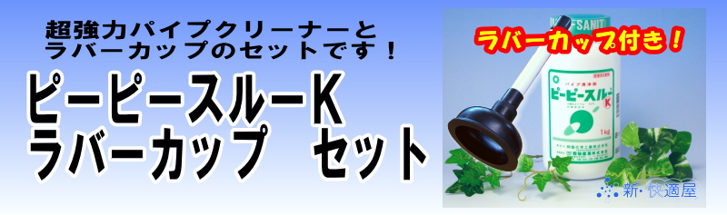 超強力配管洗浄剤「ピーピースルーK」 ラバーカップセット