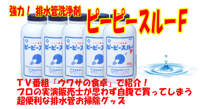 シンクの配水管掃除に「ピーピースルーF」